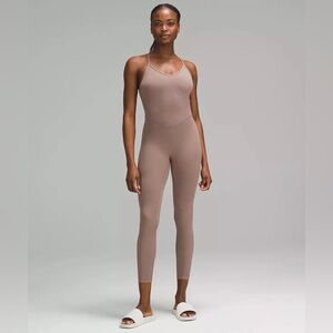 Lululemon Align Cross-Back Bodysuit 25” Size 4 Taupetastic TPTC NWT